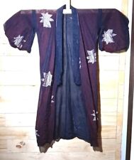 Japanese Kimono Purple Floral Sheer Womens Please see photos and desc. picture