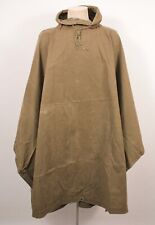 VTG 1940s WWII US Army  Synthetic Resin Coated Poncho 40s WW2 Rain Coat picture