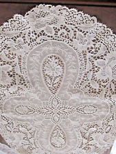 Beautiful handmade antique oval 24' x 15' lace unique in design buy it now $55. picture