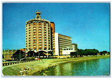 China Postcard River View Hotel Lisboa Building of Macao 1977 Vintage Posted picture