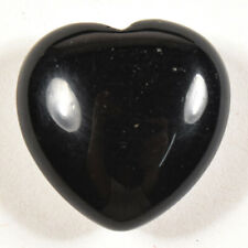 Pair 30mm Black Obsidian Hearts Polished Gemstone Crystal Minerals China (2PCs) picture
