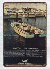 1971 Mako Marine Fishing Fishfinder boat boating metal tin sign  wall posters picture