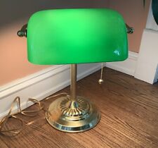 Banker’s Lamp-13.5” High -Traditional Green Shade *Tested/ Works* picture