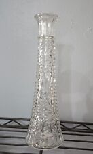Vintage Anchor Hocking Clear Glass Bud Vase Stars & Bars Starburst 9”  picture