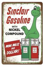 SINCLAIR GASOLINE WITH NICKEL COMPOUND TIN METAL SIGN 8