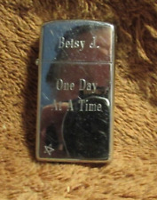 Vintage One Day at a Time Alcoholics Anonymous Zippo Lighter Betsy J 10-25-83 picture