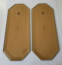 2- Vintage Amber Glass Chandelier Replacement Panel Flat Star Octagon Beveled  picture