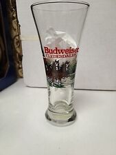  Vintage 1991Budweiser Clydesdales Pilsner Beer Glasses Winter Scene  picture
