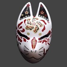 Japanese Fox Mask Shuka Kitsune Komendo dance Face Hand Painted Cosplay Handmade picture
