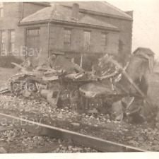 1910s RPPC Car Train Wreck Railroad Collision Disaster Postcard #2 picture