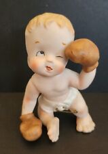 Vintage Ceramic Boxing Baby Toddler In Diaper, Knock Out Figurine  picture