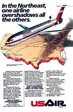 USAIR US AIRWAYS BOEING 727—PITTSBURGH HUB—ORIGINAL 1984 ADVERTISEMENT—PRINT AD picture