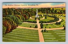 Gettysburg PA-Pennsylvania, Aerial Soldiers National Cemetery, Vintage Postcard picture