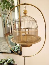 ANTIQUE 1920s HENDRYX BRASS WIRE HANGING DOME BIRD CAGE NEW HAVEN, CONN U.S.A. picture