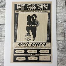 Vintage Print Ad Skateboard Naked Boards Authentic 1980s Promo Art Poster picture