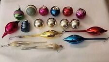 16 VTG 1940 50's Shiny Brite & Polish Mercury Indented Glass Christmas Ornaments picture