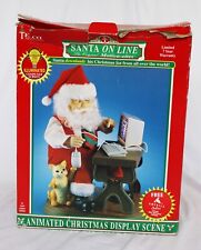 VINTAGE in BOX 1996 Telco Santa Claus Online Animated Display Scene picture