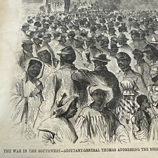Original Civil War Nov 14 1862 Harper's Weekly Black Troops Freedom - Dunderberg picture