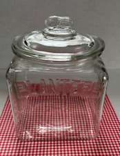 Original Vintage 1930's Planters Peanuts Embossed Square StoreDisplay Glass Jar. picture
