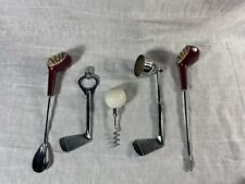 Vintage Golf Club Barware Cocktail Set Of 5 Pieces, Man Cave, Home Bar, MCM picture