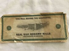 1922 REAL SILK HOSIERY MILLS VINTAGE GUARANTEE CERTIFICATE, INDIANAPOLIS INDIANA picture
