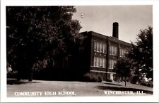 Real Photo Postcard Community High School in Winchester, Illinois picture