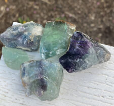 5 PCS Lot RAINBOW FLUORITE Natural Healing Green Crystal Cluster ERONGO NAMIBIA picture