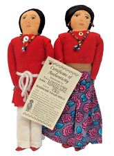 Two Handmade Navajo Native American Cloth Dolls by Katherine Wood  Orig Tag 8