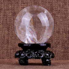40-70MM Natural Quartz Clear Crystal Ball Healing Reiki Gemstone Sphere + Stand picture