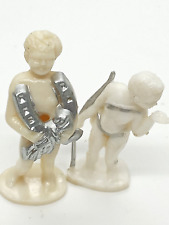 Vintage Miniature of  2 White  Angels Made in Hong Kong Figurines Love Theme picture