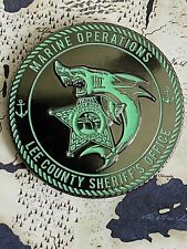 Lee County Sherriffs Office Marine Operations glow in the dark Challenge Coin picture