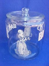 Vintage 1930s Baker's Chocolate Jar w/ Orig. lid, Tom's Peanut Lance Candy store picture