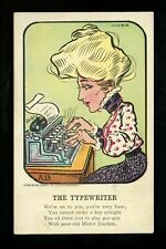 Comic postcard Penny Awful Aurocrome Series Artist Signed Myer Typewriter Girl picture