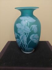 Fenton Gallery Originals Vase Blue Azure Glass Butterfly Cincinnati Art Museum  picture