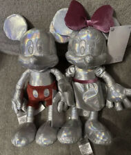 NEW Disney 100th Anniversary Minnie & Mickey Mouse Platinum Edition Plush BNWT picture