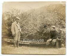 B729 Vtg Photo TWO MEN WITH A CANOE c Early 1900's picture