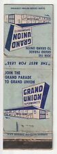 c1950s~Grand Union Supermarkets~New York NY~Vermont VT~Vintage Matchbook Cover picture