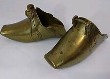 Antique Set Pair Of Spanish Conquistador Brass Spurs Shoes  picture