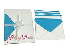 Vintage Stationary Set Music Notes Paper Envelopes picture