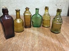 Vintage Apothecary Bottles Bitters Health Elixir Colored Glass Mini 3” LOT of 6 picture