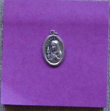 St Clare Medal and Relic Silver Toned Made in Italy picture
