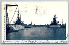 Navy Yard Prince Louis Note Ships Pre WWI Brooklyn NY C1905 UDB Postcard M5 picture