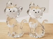 VINTAGE PAIR OF GLASS KITTENS WITH WHISKERS ORNAMENTS 4