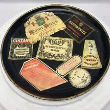 Vintage Barware Tray with Liquor Labels - Circa 1950 - Mancave She-Shed Decor picture