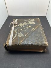 Antique Leather Photo Album Pictures Included Missing Clasp picture
