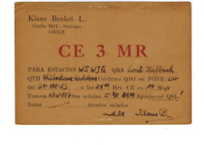 Ham Radio Vintage QSL Card     CE3MR 1953 Santiago, CHILE picture