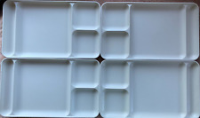 Set of 4 Vintage Tupperware Divided Stackable Lunch Tray's (4) Almond #1535-1/4 picture