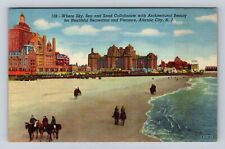 Atlantic City NJ- New Jersey, Scenic View Of Beach Area, Vintage Postcard picture