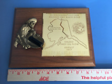 Trans Alaska Pipeline first oil discovered & pumped Plaque Prudhoe Bay  oilfield picture