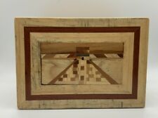 Vintage Wooden Puzzle Box With Pyramid picture
